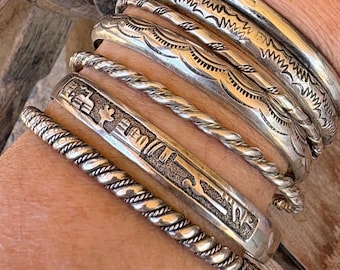 Navajo Handmade Sterling Silver Feather Shaped Cuff Bracelet - Etsy