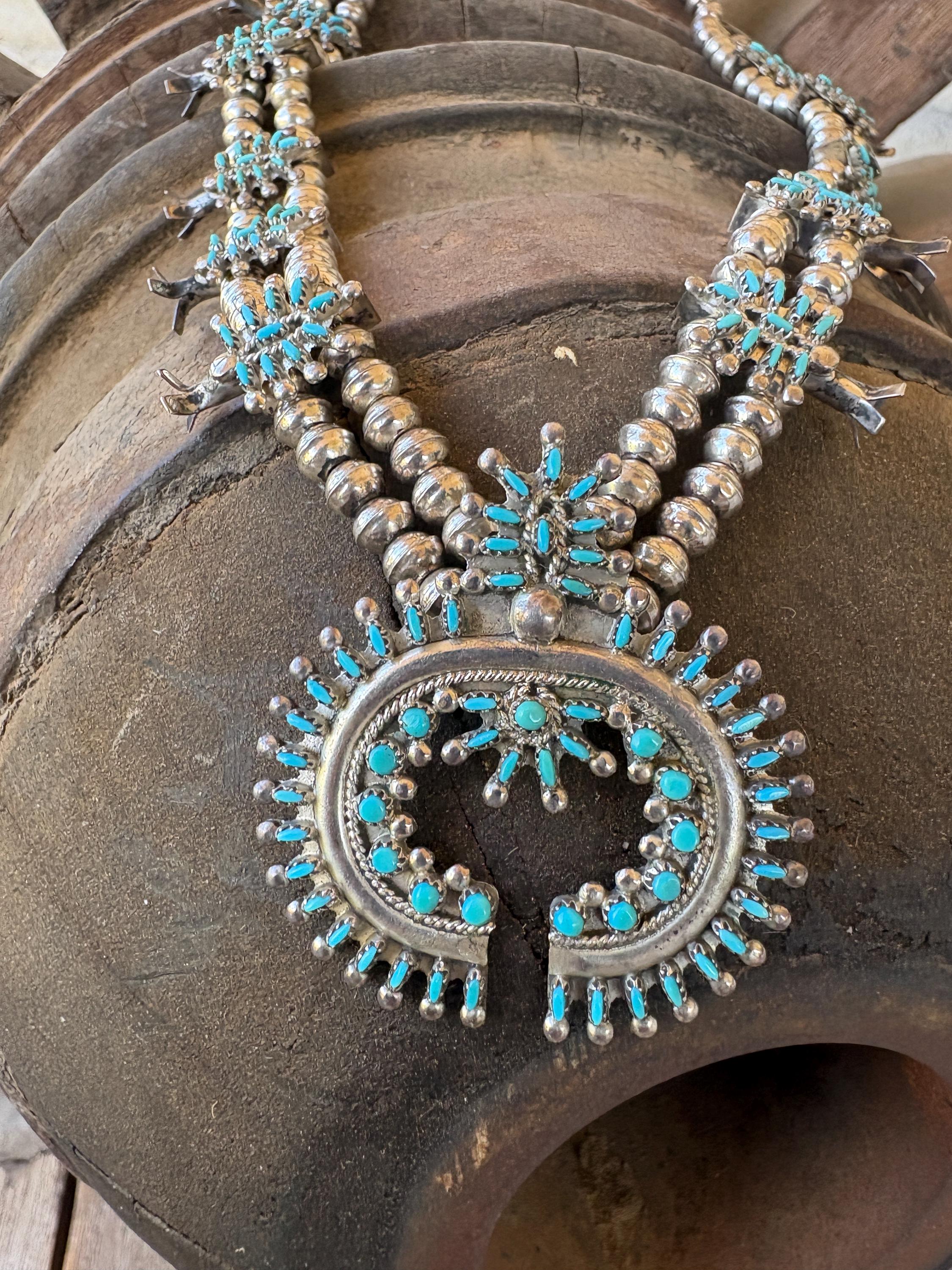 Turquoise Needlepoint Necklace - Etsy