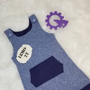 Upcycled tshirt romper, blue romper, pocket romper, kid romper
