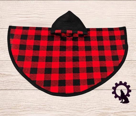 Reversible Fleece Car Seat Poncho, Red Plaid