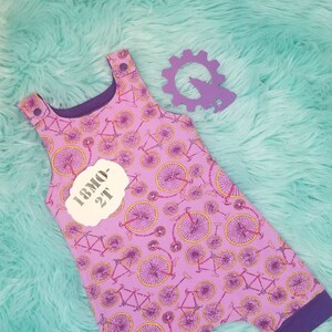 Upcycled Romper, Kids shortie Romper, Bicycle Romper, Size 18mo-2T, Ready to Ship, one of a kind