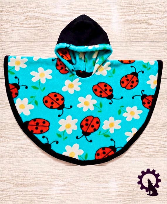 Reversible Fleece Car Seat Poncho, Ladybugs