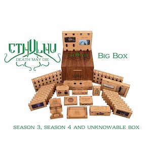 Cthulhu Death May Die Big Box Organizer inklusive Staffel 3, 4, Unknowable Box, CDMD Comics Vol.2 Add-Ons und Map Tiles!