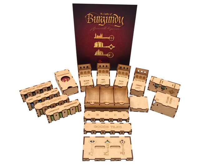 castles of burgundy 20th anniversary  board game organizer, perfect storage solution for board game components ( assembled ) !