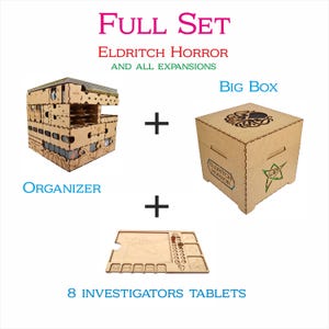 eldritch horror big box organizer + all add-ons components, perfect storage solution for eldritch horror board game components  (assembled)!