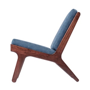 hardwood lounge chair with footrest &quot;Sydney&quot;| oak, walnut |, large selection of fabric types and colors.