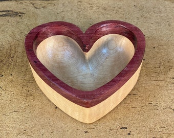 Small Heart Shaped Wooden Bowl