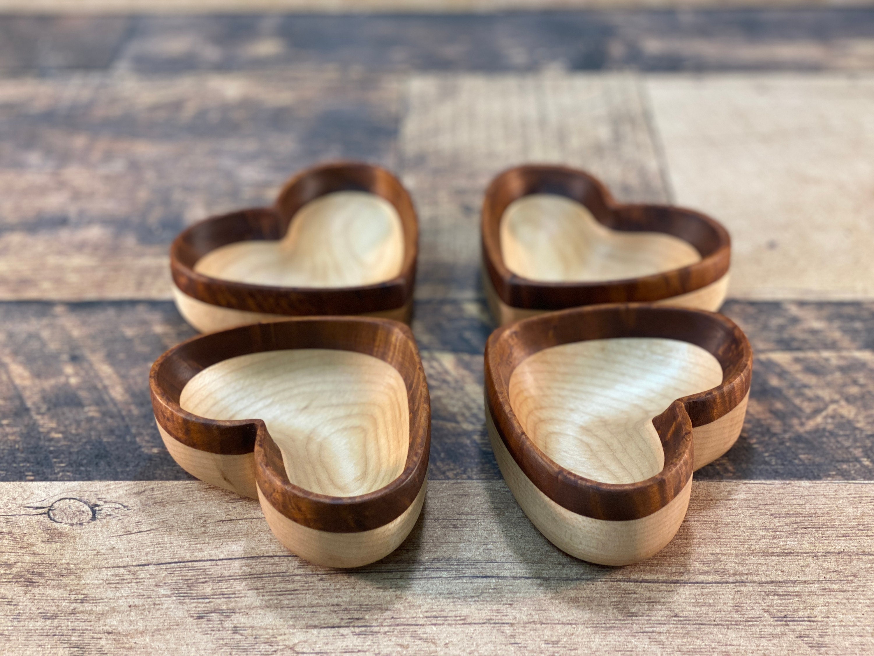 Heart Shaped Wooden Bowl | Etsy