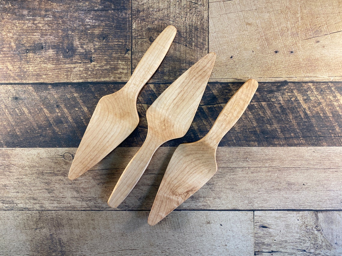 Wooden Pie or Cake Server Maple Etsy