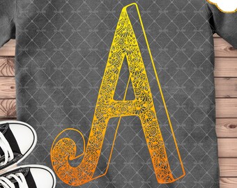 Zentangle SVG, Alphabet SVG, Zentangle Alphabet Svg, Letter A Svg, Zentangle A Svg, ABC Svg, Mandala Alphabet Svg, Zentangle Font Svg