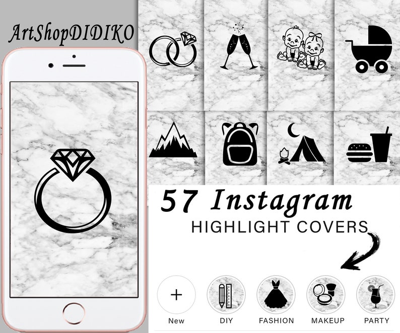 image 0 i!   nstagram story highl ights icons set of 57 instagram icons black and - instagram ibra twgram instafree cf