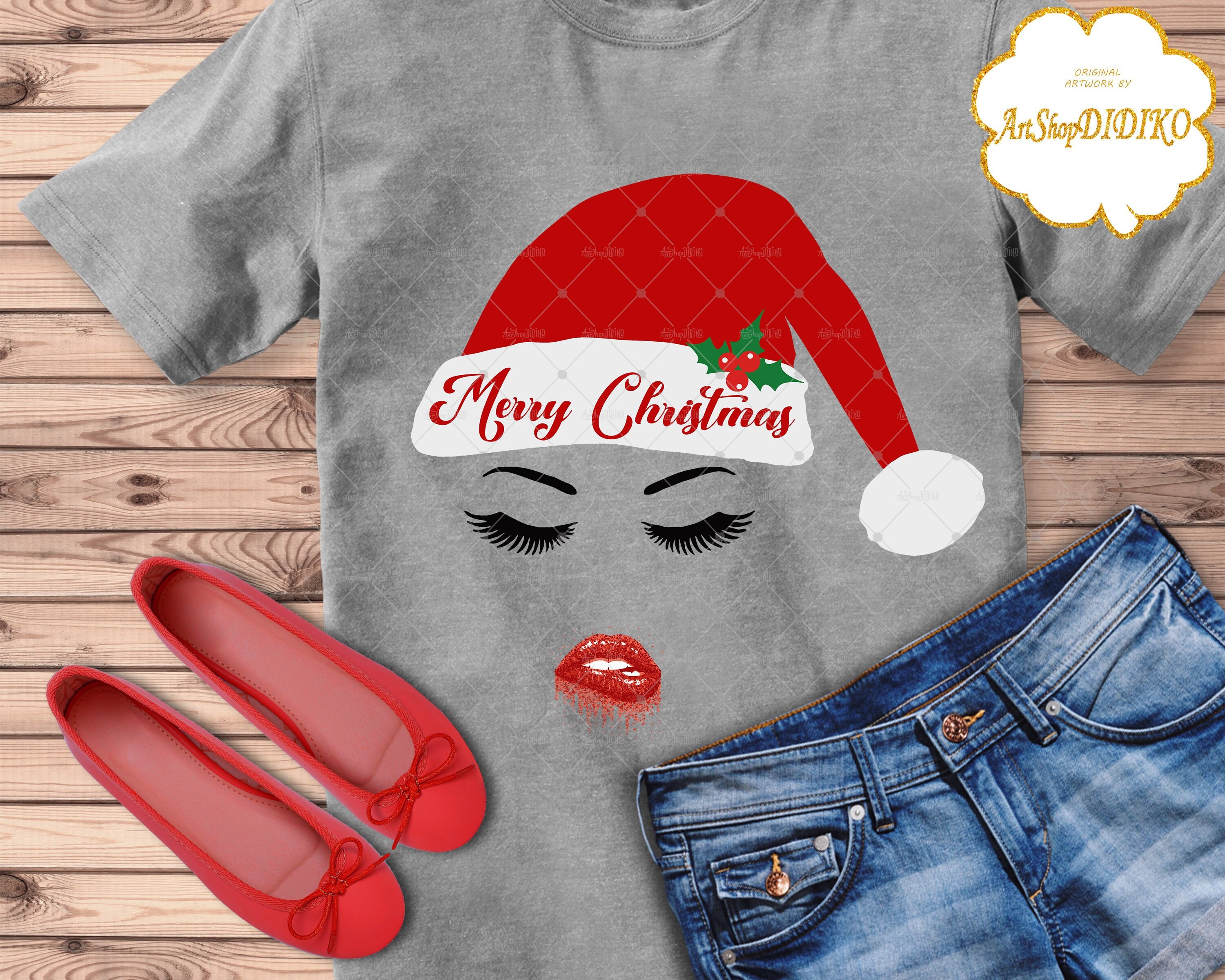 Christmas Svg Christmas Make Up Svg Make Up Svg Red Lips Etsy