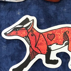 Vulpecula Fox Sticker | Vinyl Sticker | Animal Sticker | Fox Art | Fox Spirit | Art Sticker | Queer Art | Trickster and Healer Magic