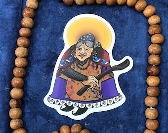 Adesivo in vinile Baba Yaga: Witchy Mythic Art (3x4 pollici)