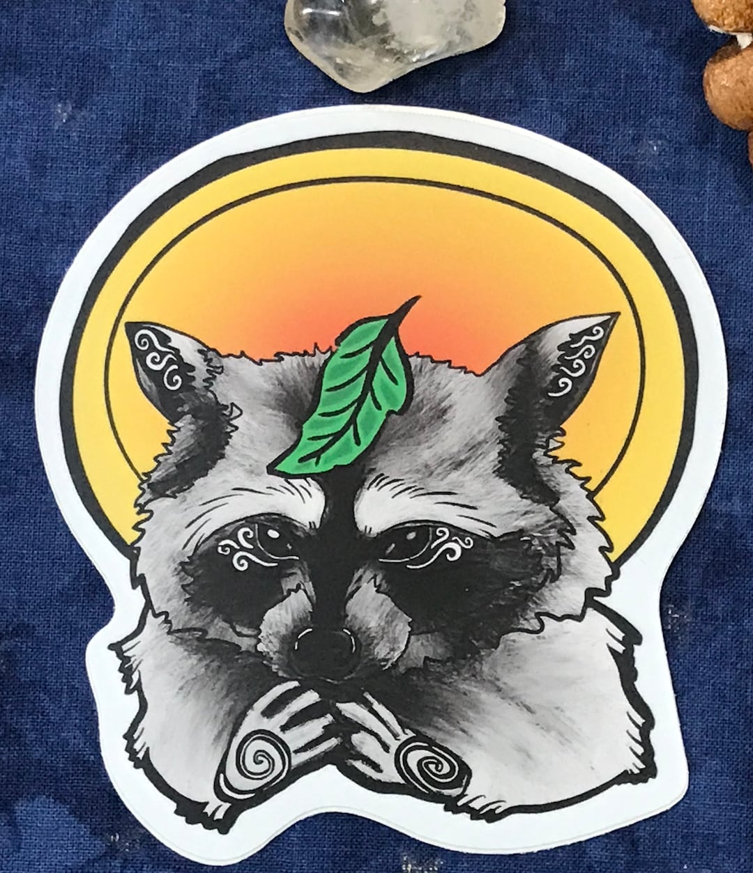 Raccoon Prayer Vinyl Sticker: Whimsical Animal Art - Etsy