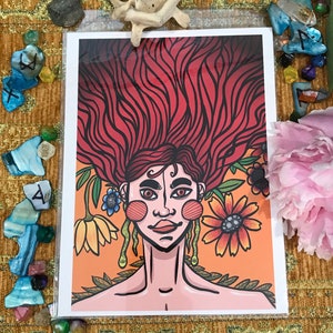 Divine End of Summer Art Print | Digital Art Print | Queer Art | Summer Art | Solstice Art | Summer Solstice | Queer Art | Witchy Art