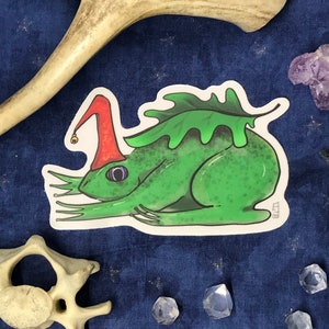 Fairy Frog Sticker | Vinyl sticker | Witchy sticker | Witch&#39;s Familiar | Art Sticker | Queer Art | Fairy Art | Fog Spirit