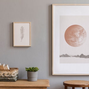 Minimalistisches Konzept bedruckbares dekoratives Poster, zeitgenössisches Designzimmer