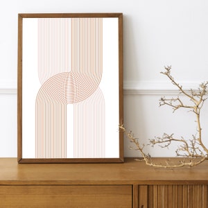 Retro retro pink minimalist art wall poster, work No6