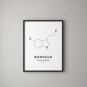Poster decorativo da parete simbolo della chimica serotonina, ormone della felicità