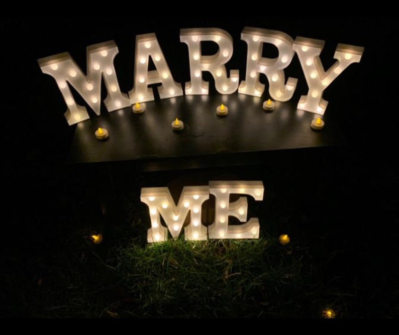 Marquee Letters Marry Me Proposal Light Up Lit Up Etsy