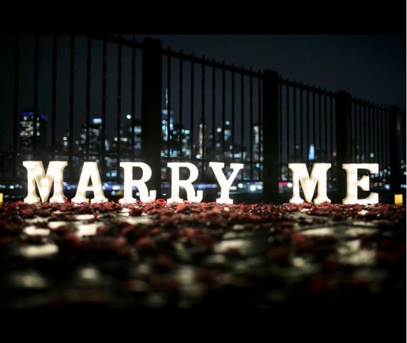 Marquee Letters Marry Me Proposal Light Up Lit Up Etsy