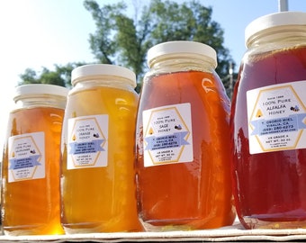 2 lbs. 100% Pure ORANGE, WILDFLOWER, and SAGE Blossom Honey