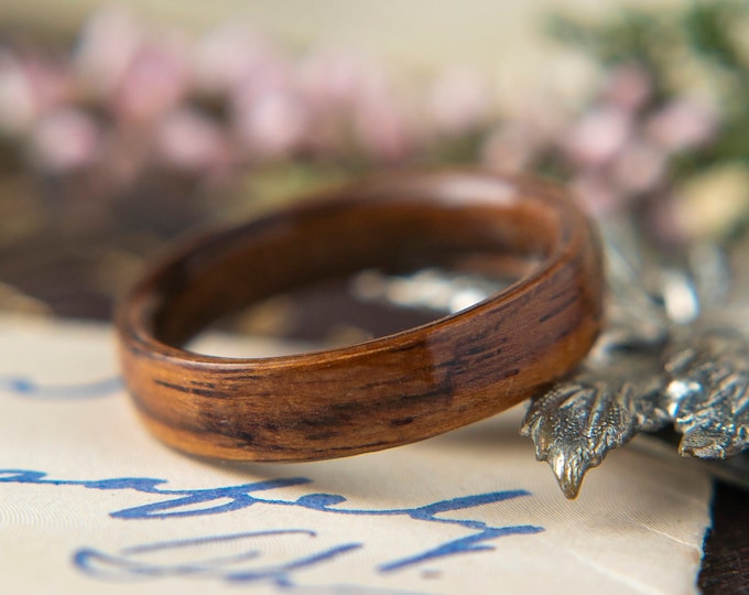 Womens Wedding band made from Santos Rosewood, Promise ring, Wooden ring