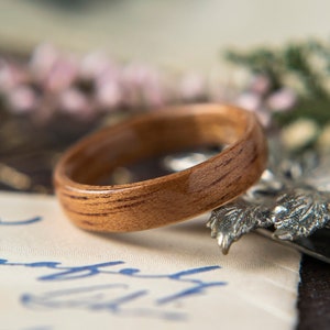 Womens Wedding band made from Koa Wood, Promise ring, Wooden ring