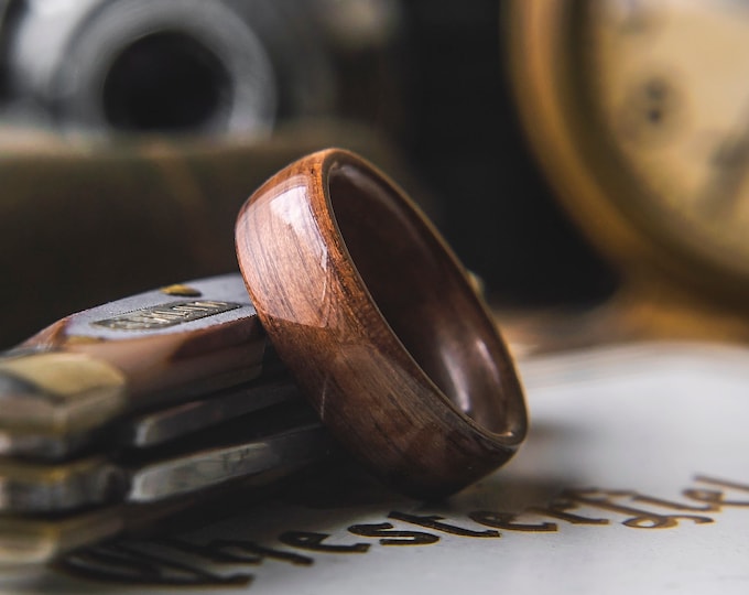 Mens Wooden Wedding band made from Black Walnut, Mens promise ring, Mens Wooden ring