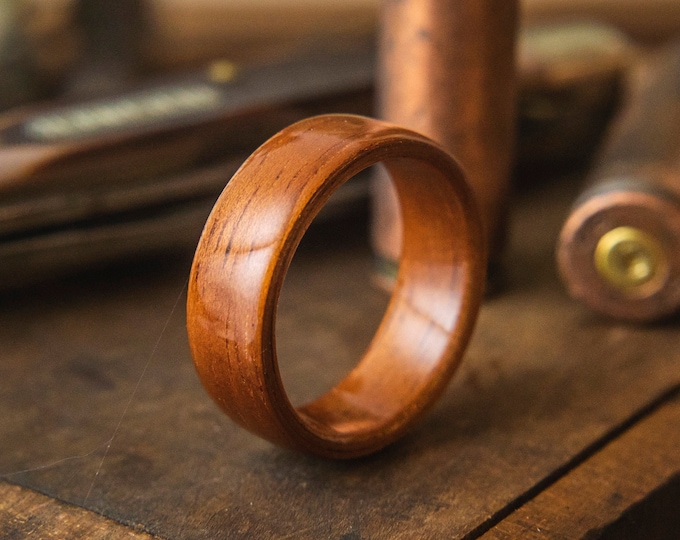 Mens Wood Wedding Band made from Koa, Mens wedding ring, wooden ring