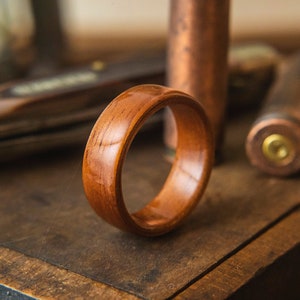 Mens Wood Wedding Band made from Koa, Mens wedding ring, wooden ring