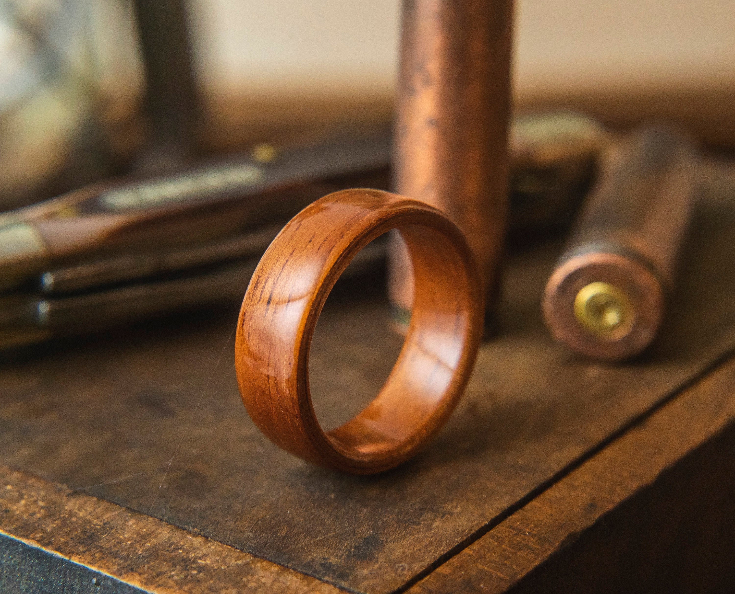 Koa wood engagement ring hot sale