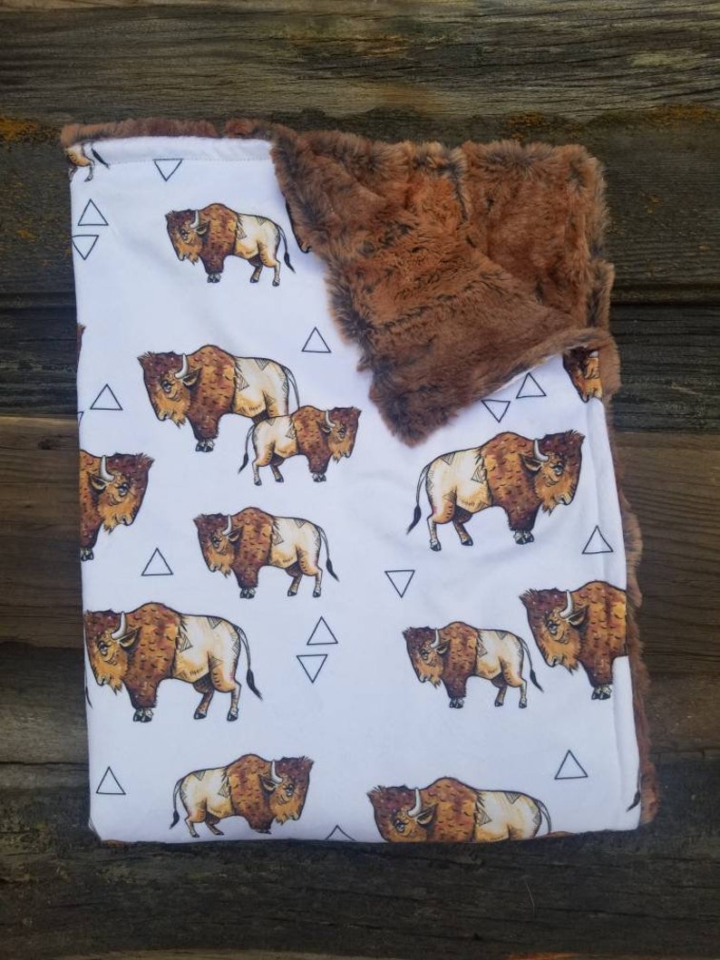 Bison blanketbuffalo blanketbison nurserybaby shower Etsy