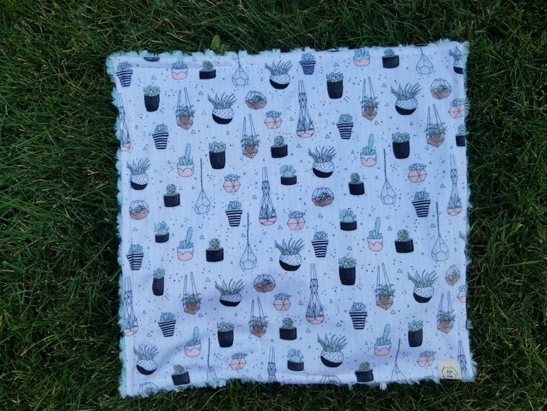 Succulent Blanket-Succulent decor-Succulent Nursery-Succulents-Mint Blanket-Baby Shower Gift-