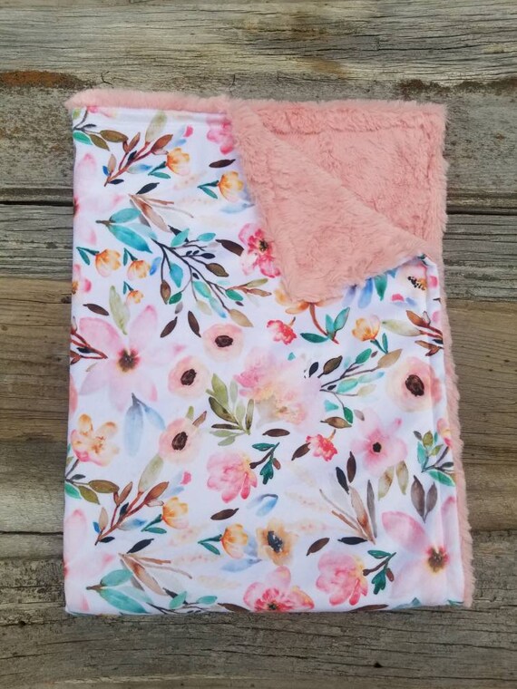 floral minky blanket