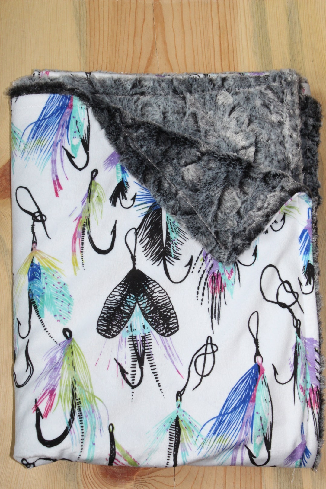 Fly Fishing Minky Blanket Rustic Baby Baby Girl Blanket Etsy