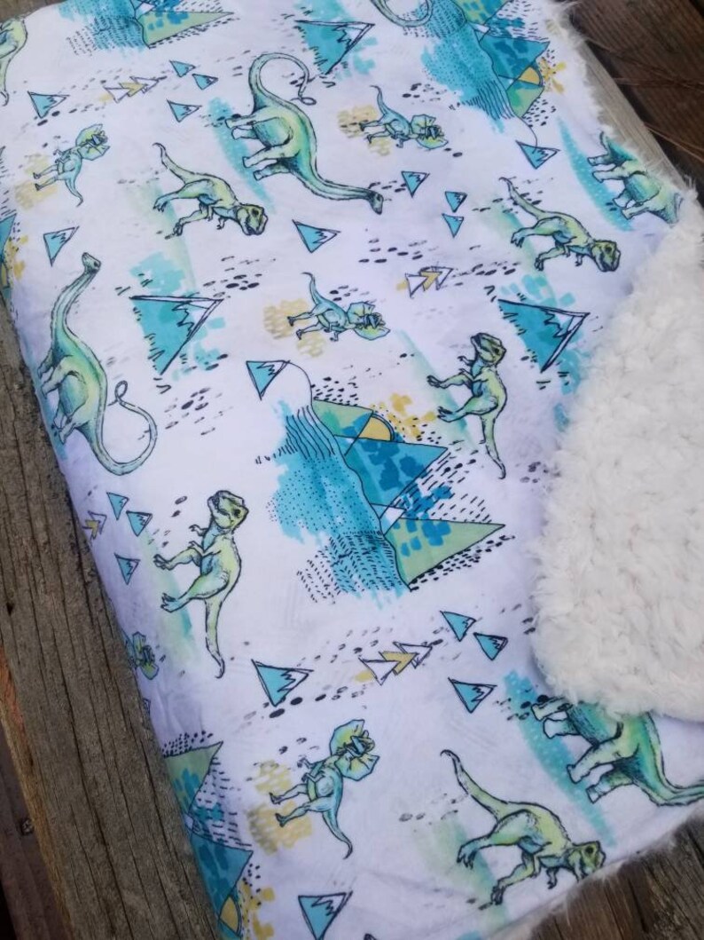 Dino Blanketdinosaur Blanketbaby Boy Blanketbaby Shower Etsy