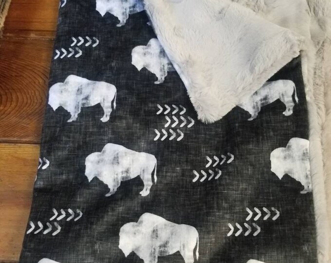 Bison Blanketbuffalo Blanketwoodlandblanketminky Etsy