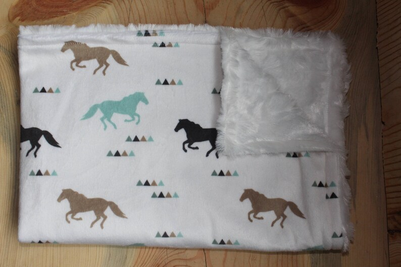 Horse Blanket Horse Baby Blanket Horse Nursery Horse Etsy