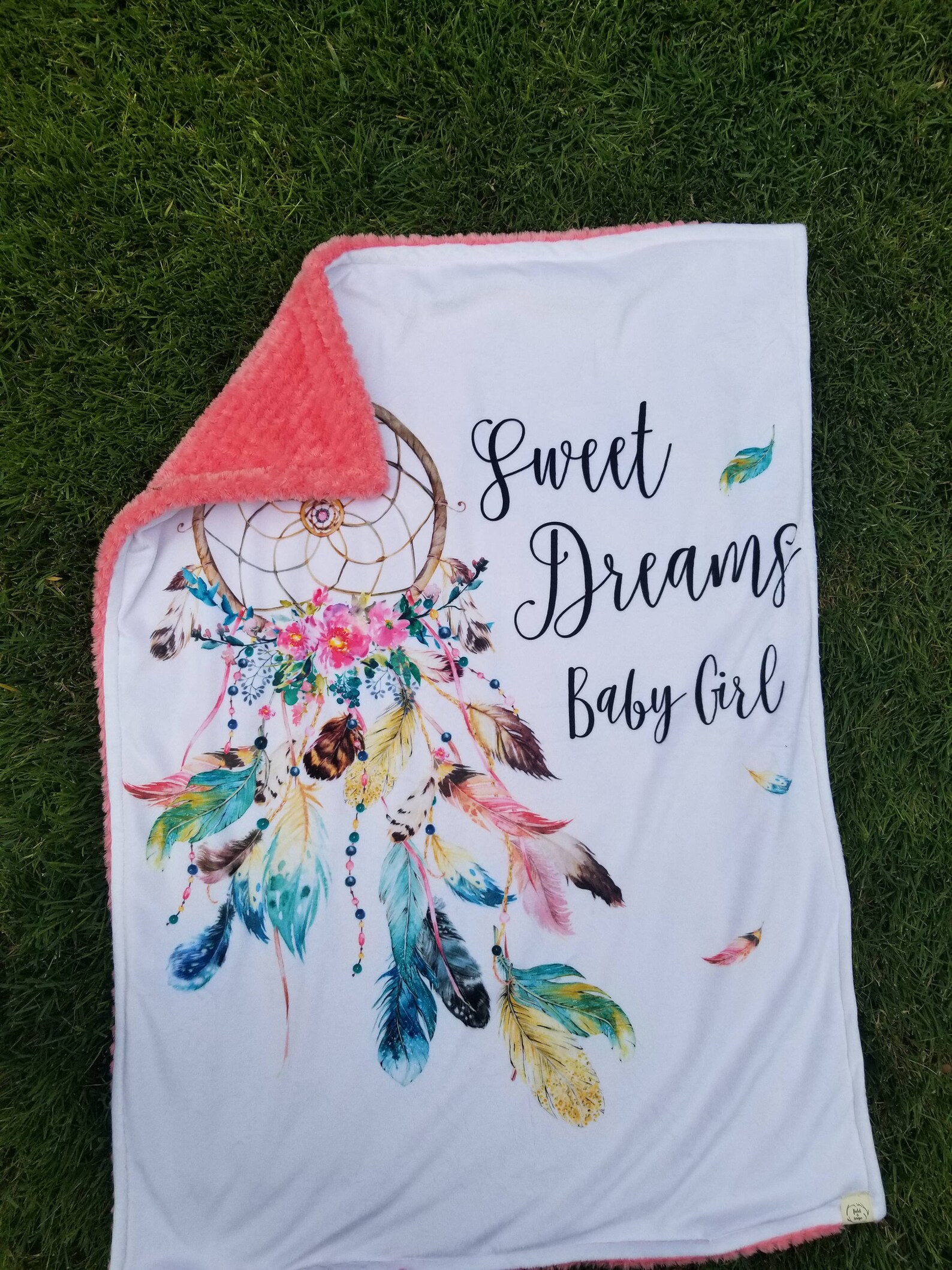 Dreamcatcher Blanketbaby Girl Blanketfeather Blanketsweet Etsy