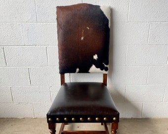 Colton Cowhide Chair + Western + Lodge + Cowhide Dining Chair - 4 SEAT MINIMUM REQUIRED!