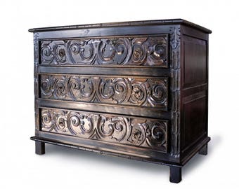 Hand Carved Spanish Chest of Drawers