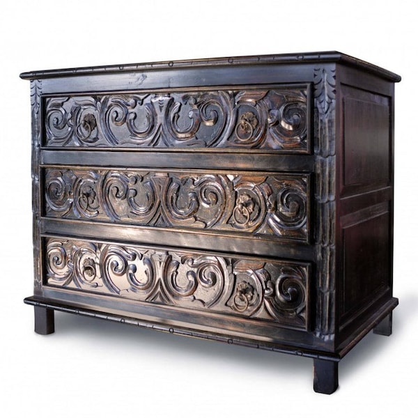 Hand Carved Spanish Chest of Drawers