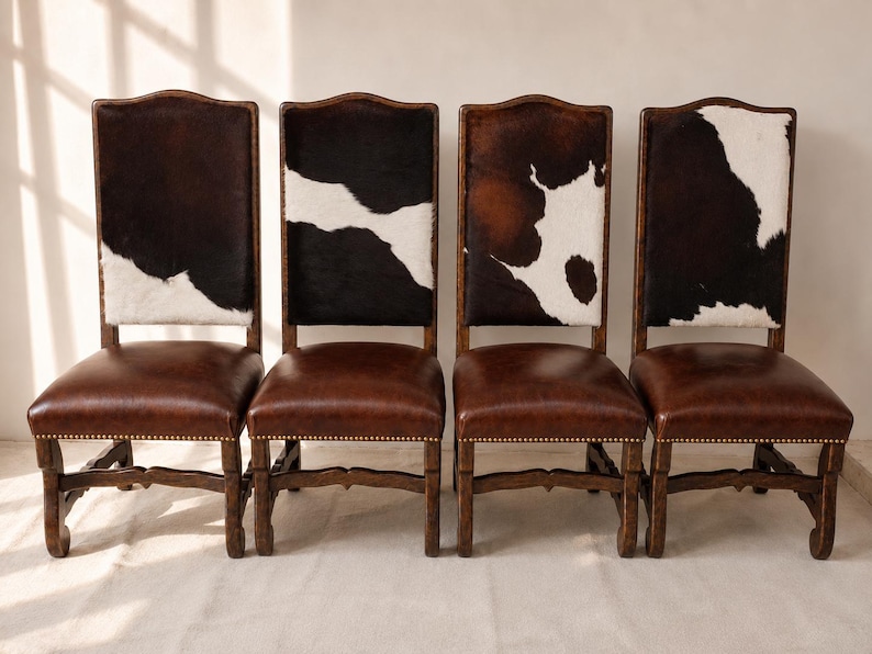 Silla clásica de piel de vaca / ¡Se requiere un mínimo de 4 asientos! imagen 3