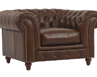 Chesterfield Arm Chair - Scottsdale Collection - All Leather - Northwest USA DELIVERY ONLY!