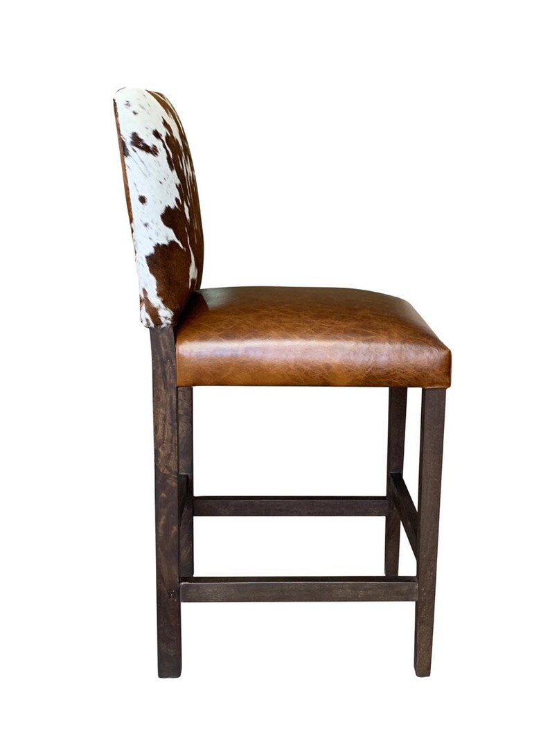 Modern Cowhide Bar Stool With Back 4 Seat Minimum Required Etsy