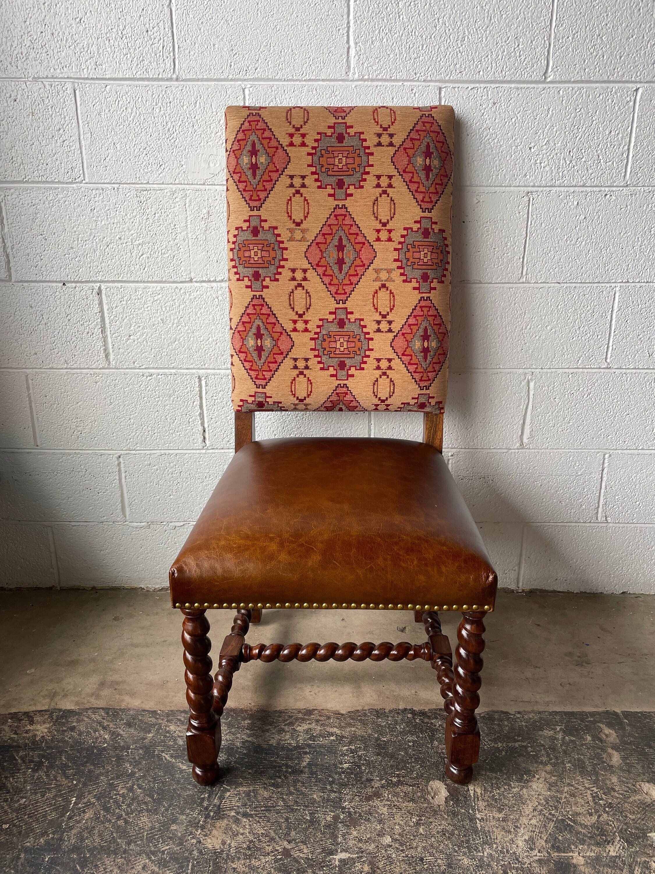 Spanish Twist Leg Dining Chair - Navajo Tan Chenille + 4 Seat Minimum Required!