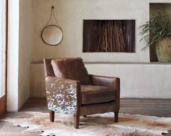 Leather + Cowhide Arm Chair