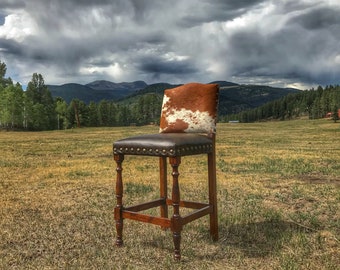 Colton Cowhide Bar Stool | Cowhide Barstool - 4 Seat Minimum Required!